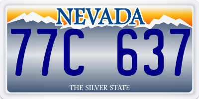 NV license plate 77C637