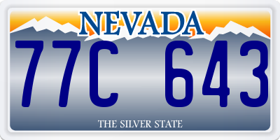 NV license plate 77C643