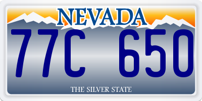 NV license plate 77C650