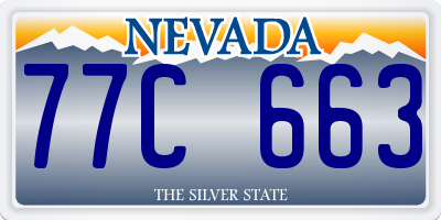 NV license plate 77C663