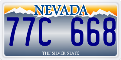 NV license plate 77C668