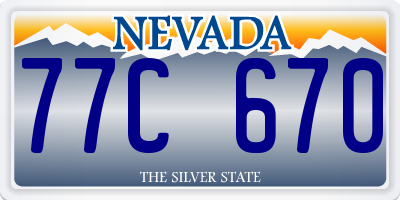 NV license plate 77C670