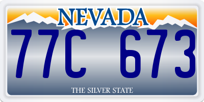 NV license plate 77C673