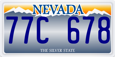 NV license plate 77C678