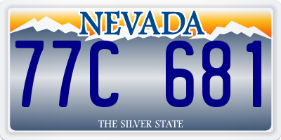 NV license plate 77C681