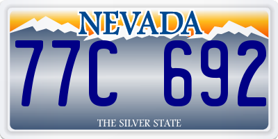 NV license plate 77C692