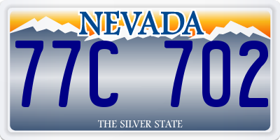 NV license plate 77C702