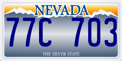 NV license plate 77C703