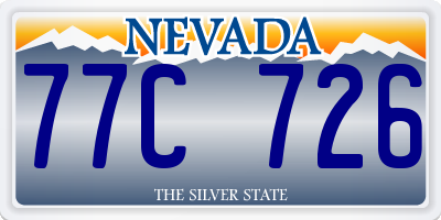 NV license plate 77C726