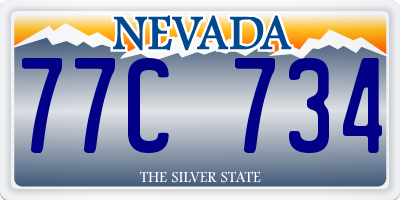 NV license plate 77C734