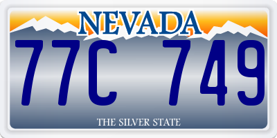 NV license plate 77C749