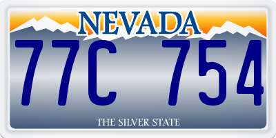 NV license plate 77C754