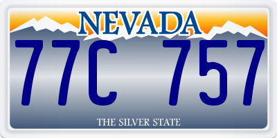 NV license plate 77C757