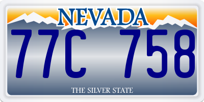 NV license plate 77C758