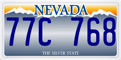 NV license plate 77C768