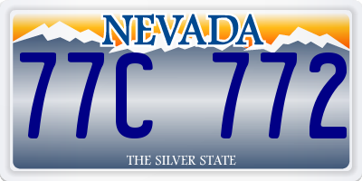 NV license plate 77C772