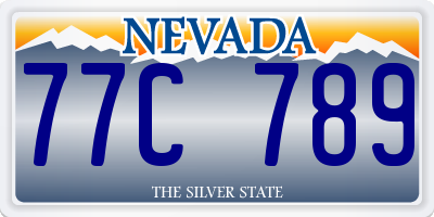 NV license plate 77C789