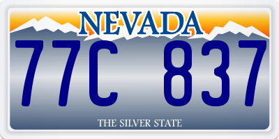 NV license plate 77C837