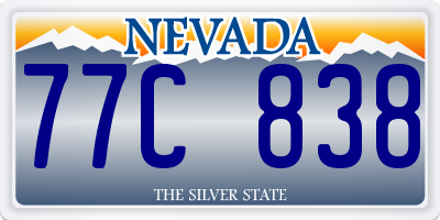 NV license plate 77C838