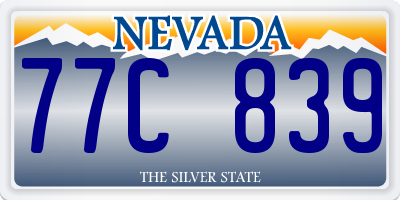 NV license plate 77C839