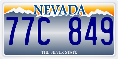 NV license plate 77C849