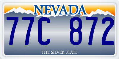 NV license plate 77C872