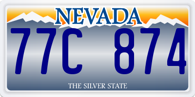 NV license plate 77C874