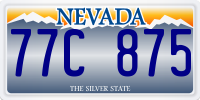 NV license plate 77C875