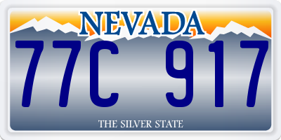 NV license plate 77C917