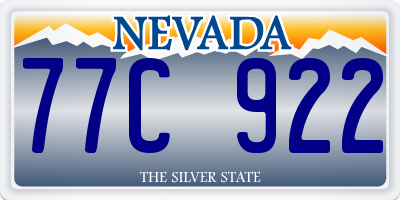 NV license plate 77C922