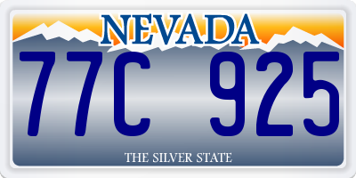 NV license plate 77C925
