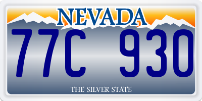 NV license plate 77C930