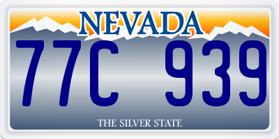 NV license plate 77C939
