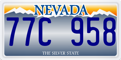 NV license plate 77C958