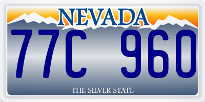 NV license plate 77C960