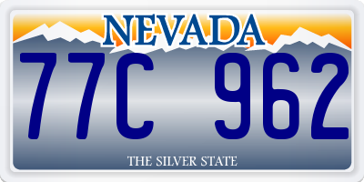 NV license plate 77C962