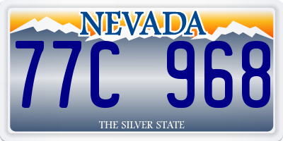 NV license plate 77C968