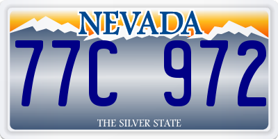 NV license plate 77C972