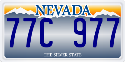 NV license plate 77C977