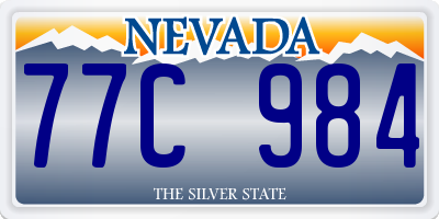 NV license plate 77C984