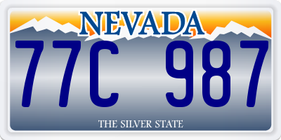 NV license plate 77C987