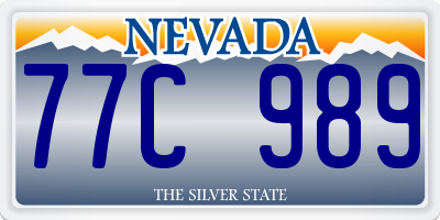 NV license plate 77C989