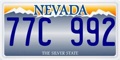 NV license plate 77C992