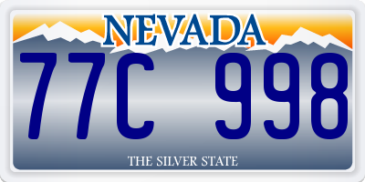 NV license plate 77C998
