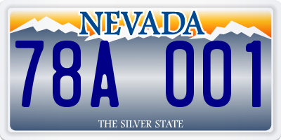 NV license plate 78A001