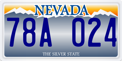 NV license plate 78A024
