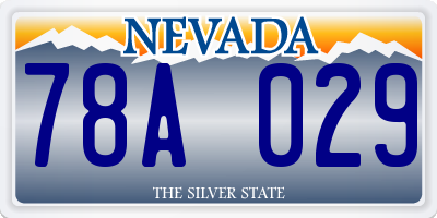 NV license plate 78A029