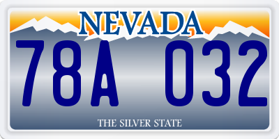 NV license plate 78A032