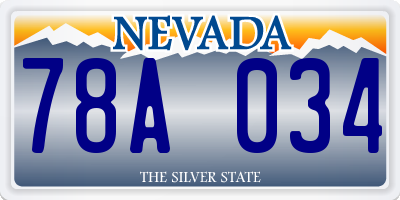NV license plate 78A034