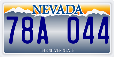 NV license plate 78A044